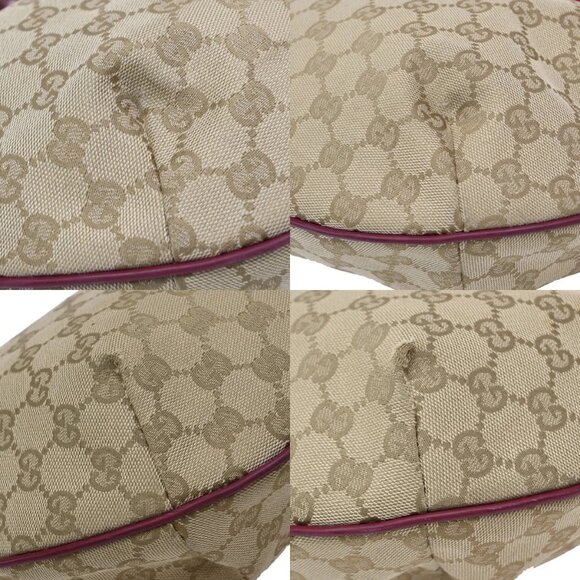 GUCCI Logo GG Pattern Sherry Shoulder Bag Canvas Leather Brown Red Italy 76KA943 - Picture 7 of 16